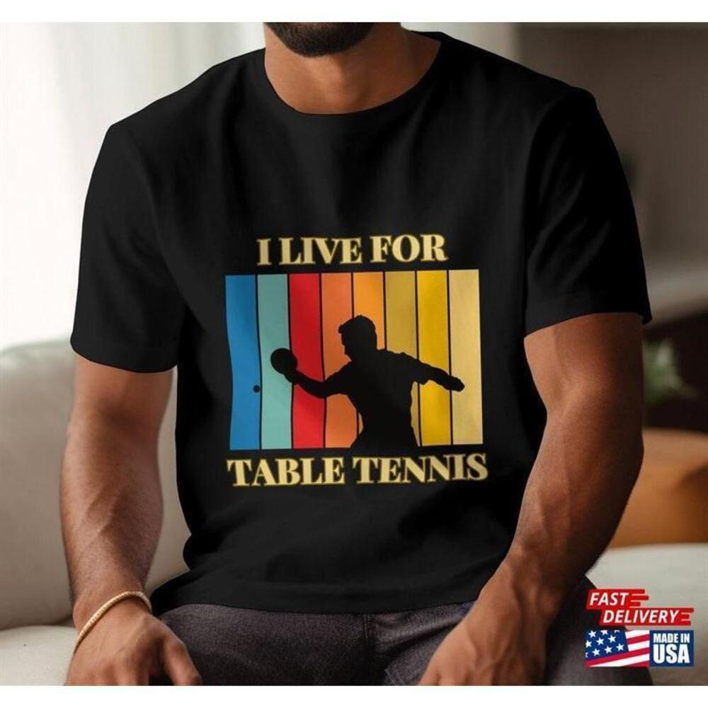 I Live For Table Tennis Retro Tshirt